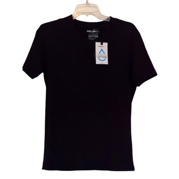 NWT PROJEK RAW LIQUID COTTON V-NECK BLACK - Picture 1 of 7